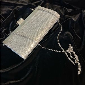 Lulu Townsend Women’s silver clutch/ crossbody/shoulder bag